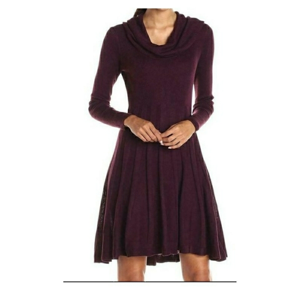 Calvin Klein Dresses & Skirts - Calvin Klein Plum Cowl Neck A Line Sweater Dress